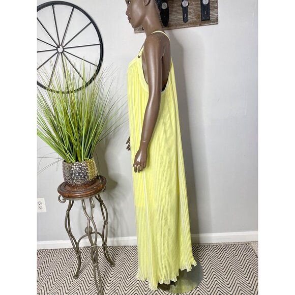 THALIA SODI Women's Yellow Pleated Maxi Dress Size XL - Picture 2 of 10